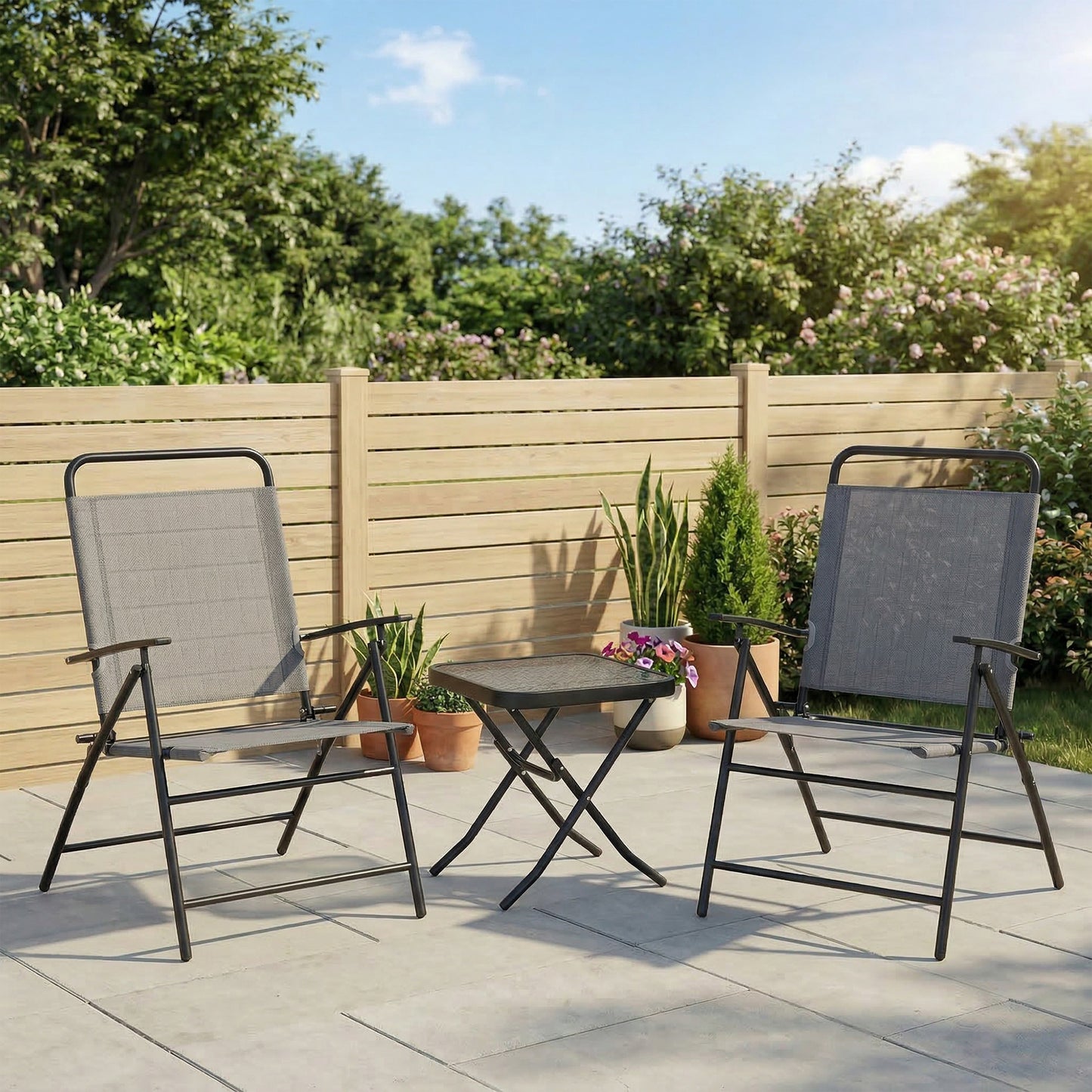 Outsunny Conjunto De Mesa Y Sillas De Terraza Exterior Plegables De 3 Piezas_1