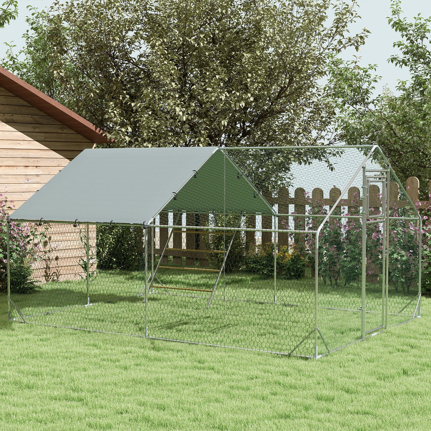 Pawhut Gallinero Para Exterior 12 M² 3x4x1_1