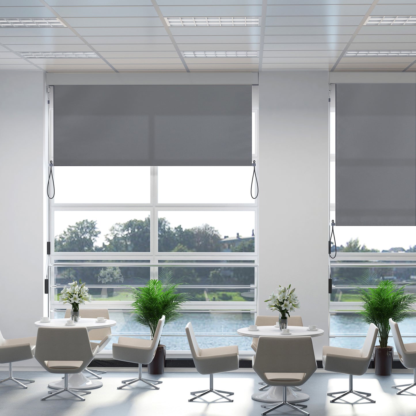 Outsunny Toldo Vertical Enrollable De Manivela Interior Exterior 140x250cm Gris_1