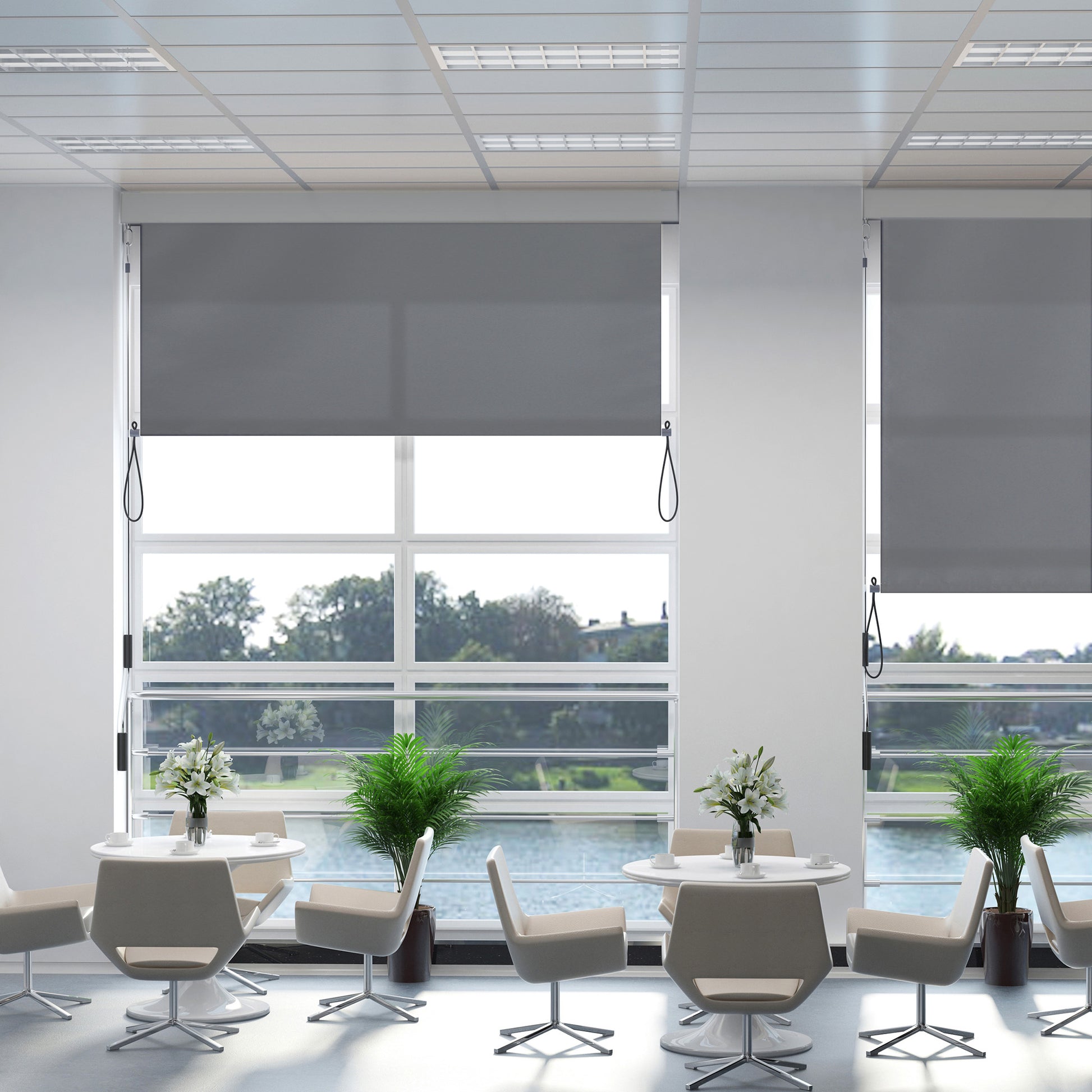 Outsunny Toldo Vertical Enrollable De Manivela Interior Exterior 140x250cm Gris_1