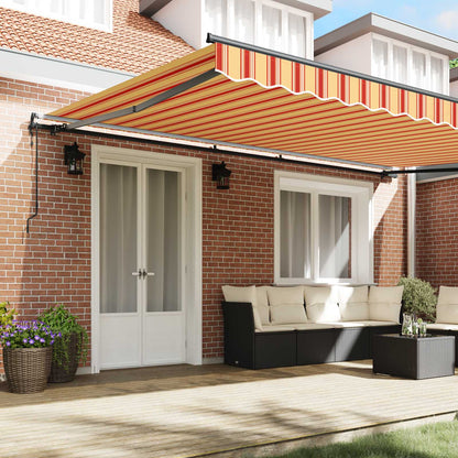 Toldo Retráctil Amarillo Y Naranja 500 X 350 Cm Tela Y Aluminio_2