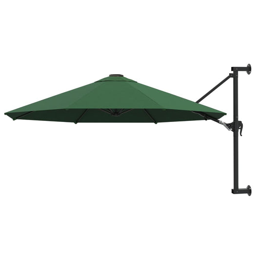 Vidaxl Sombrilla De Pared Con Barra De Metal Verde 300 Cm_0