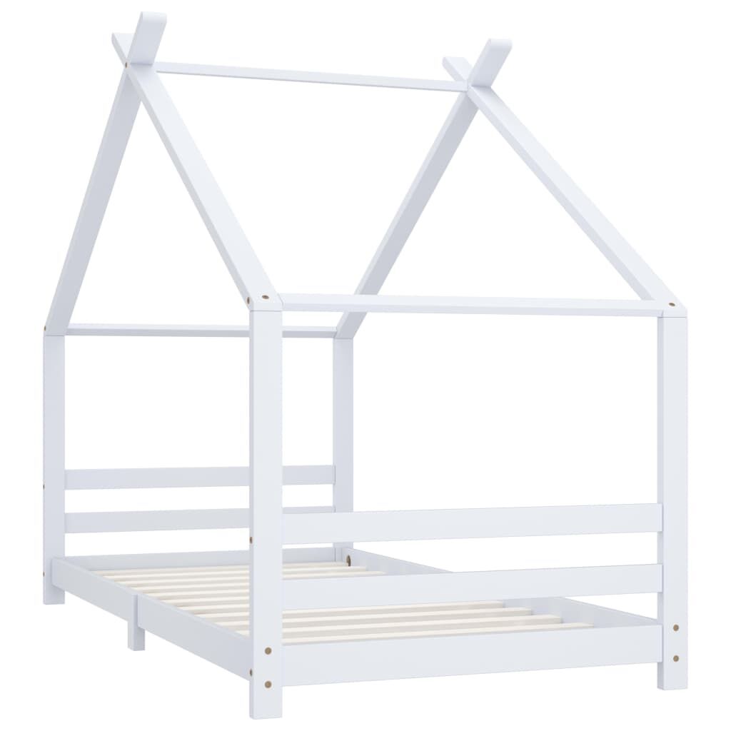Vidaxl Estructura De Cama Infantil Madera Maciza Pino Blanco 90x200 Cm_1