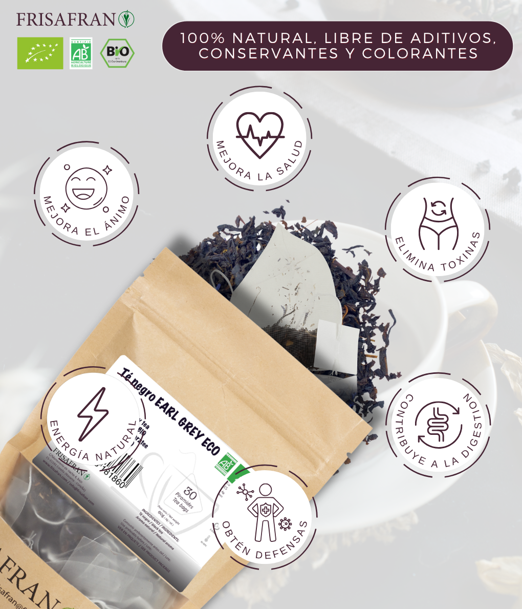 Té Negro Earl Grey Ecológico Pirámides | Calidad | Frisafran 30 Uds_1