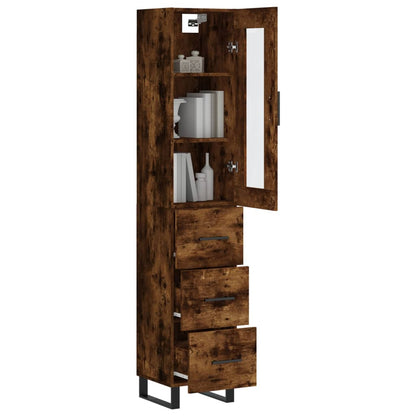 Aparador De Madera Contrachapada Roble Ahumado 34,5x34x180 Cm_2