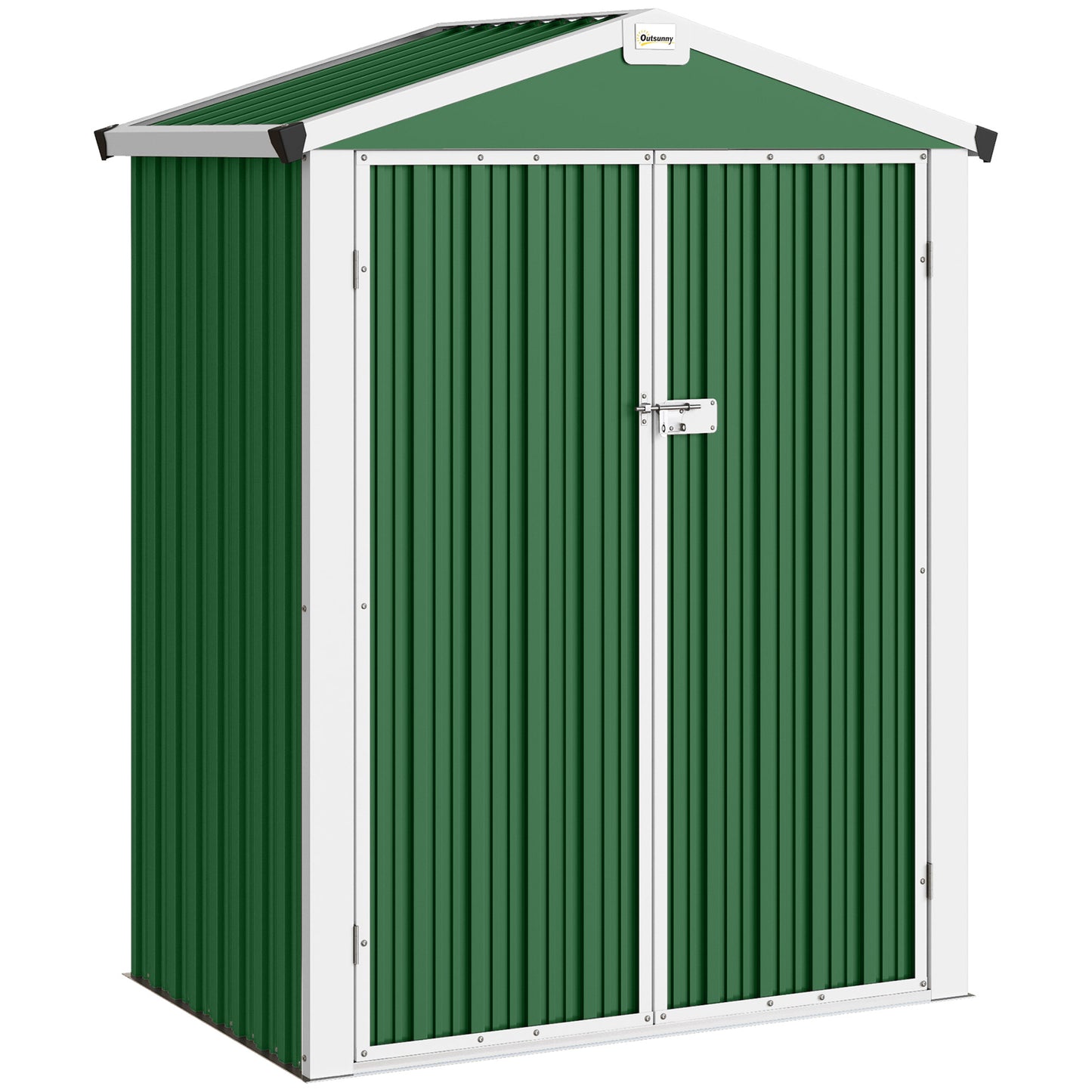 Outsunny Caseta De Jardín Exterior 1,1 M² 133x87x178 Cm Puertas Abatibles Verde_0