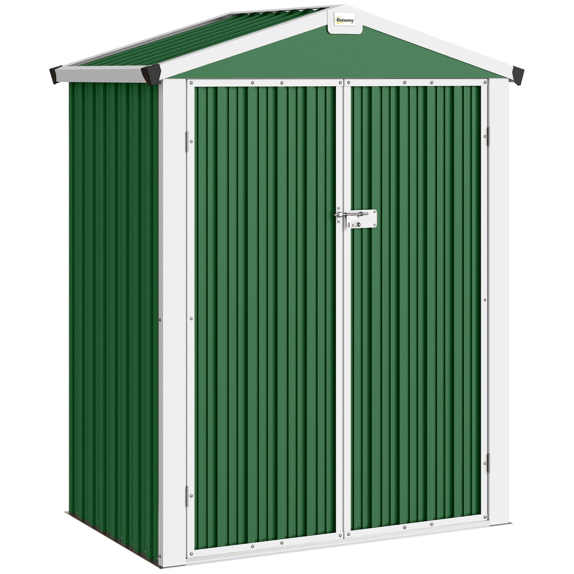 Outsunny Caseta De Jardín Exterior 1,1 M² 133x87x178 Cm Puertas Abatibles Verde_0