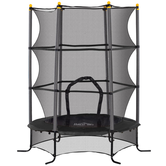 Homcom Cama Elástica Infantil Ø163 Cm Con Red De Seguridad Negro_0