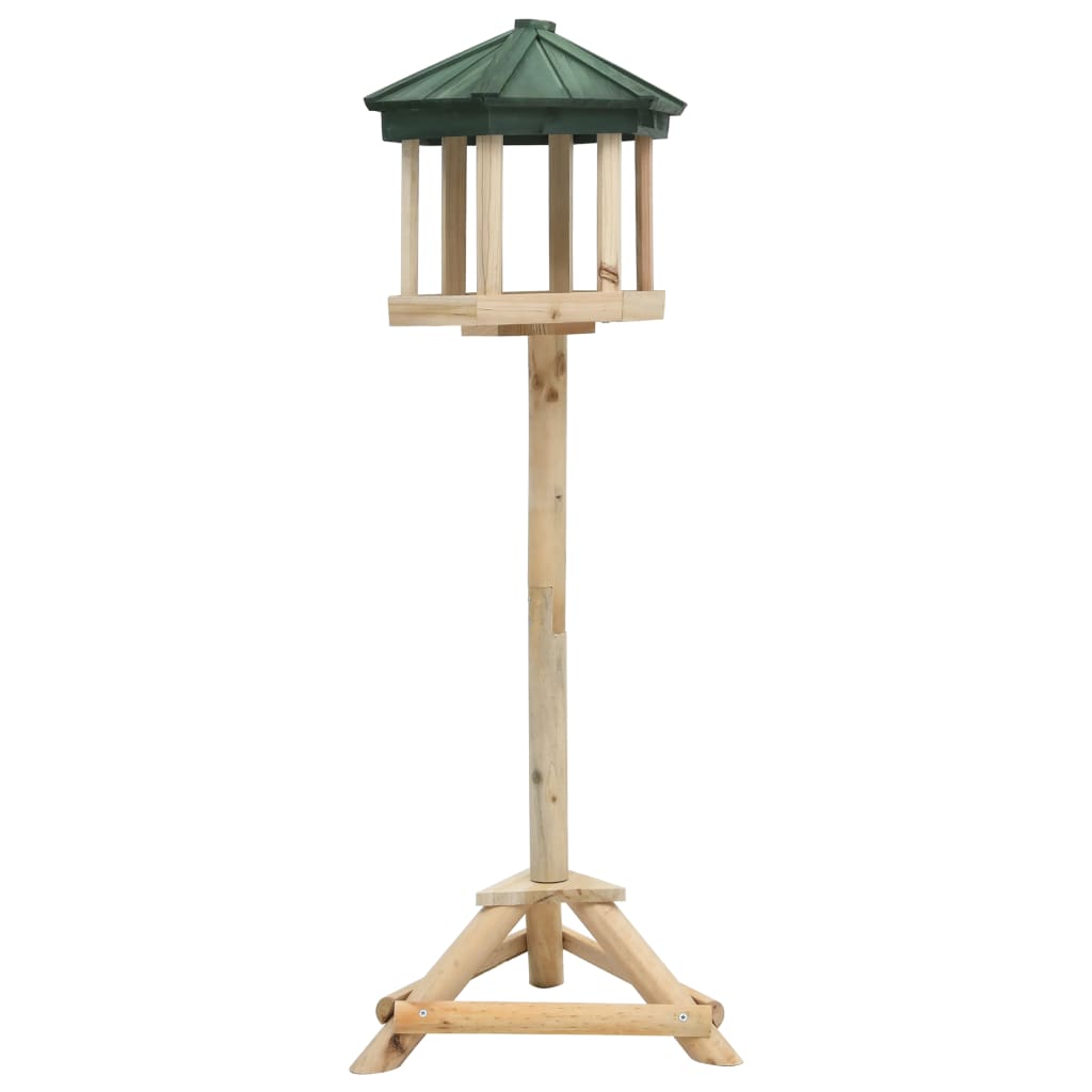 Comedero Para Pájaros De Pie Madera Maciza De Abeto 33x110 Cm / Vetonek_4
