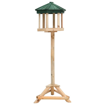 Comedero Para Pájaros De Pie Madera Maciza De Abeto 33x110 Cm / Vetonek_4