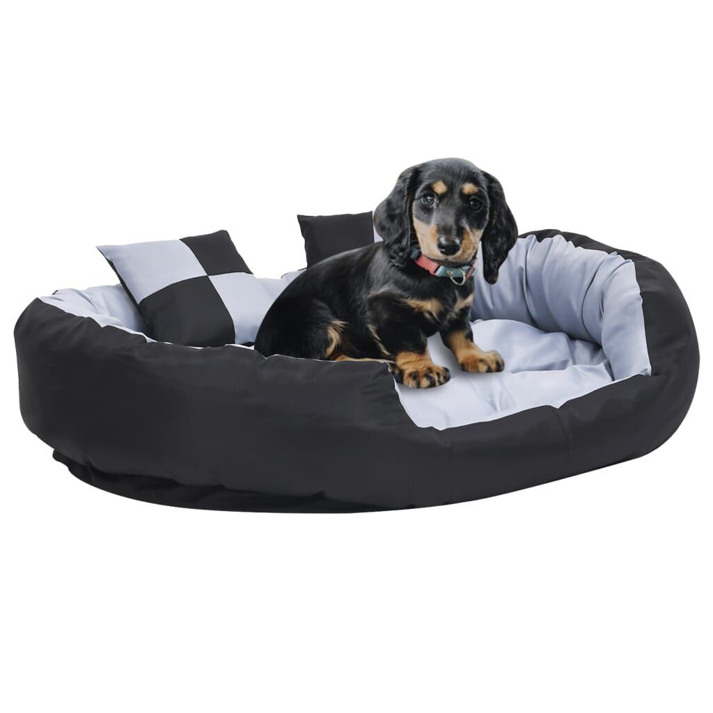 Vidaxl Cojín Para Perro Reversible Y Lavable Gris Y Negro 110x80x23 Cm_1