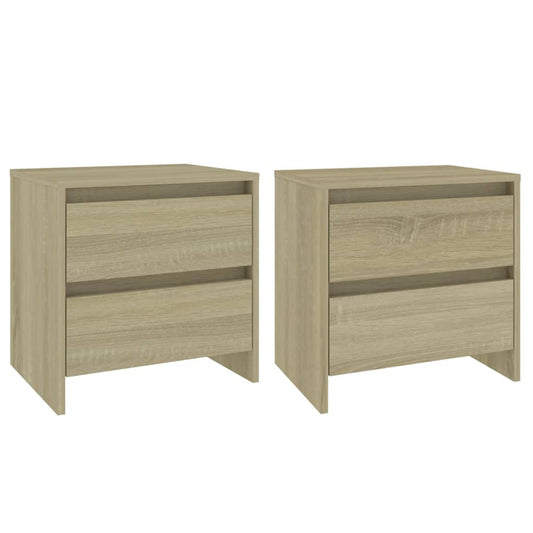 Mesitas De Noche 2 Uds Madera Ingeniería Roble Sonoma_0