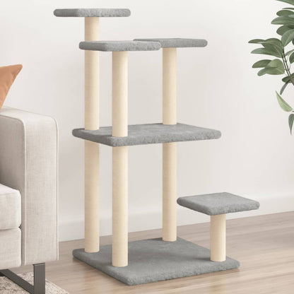 Vidaxl Postes Rascadores Para Gatos Con Plataformas Gris Claro 98,5 Cm_1