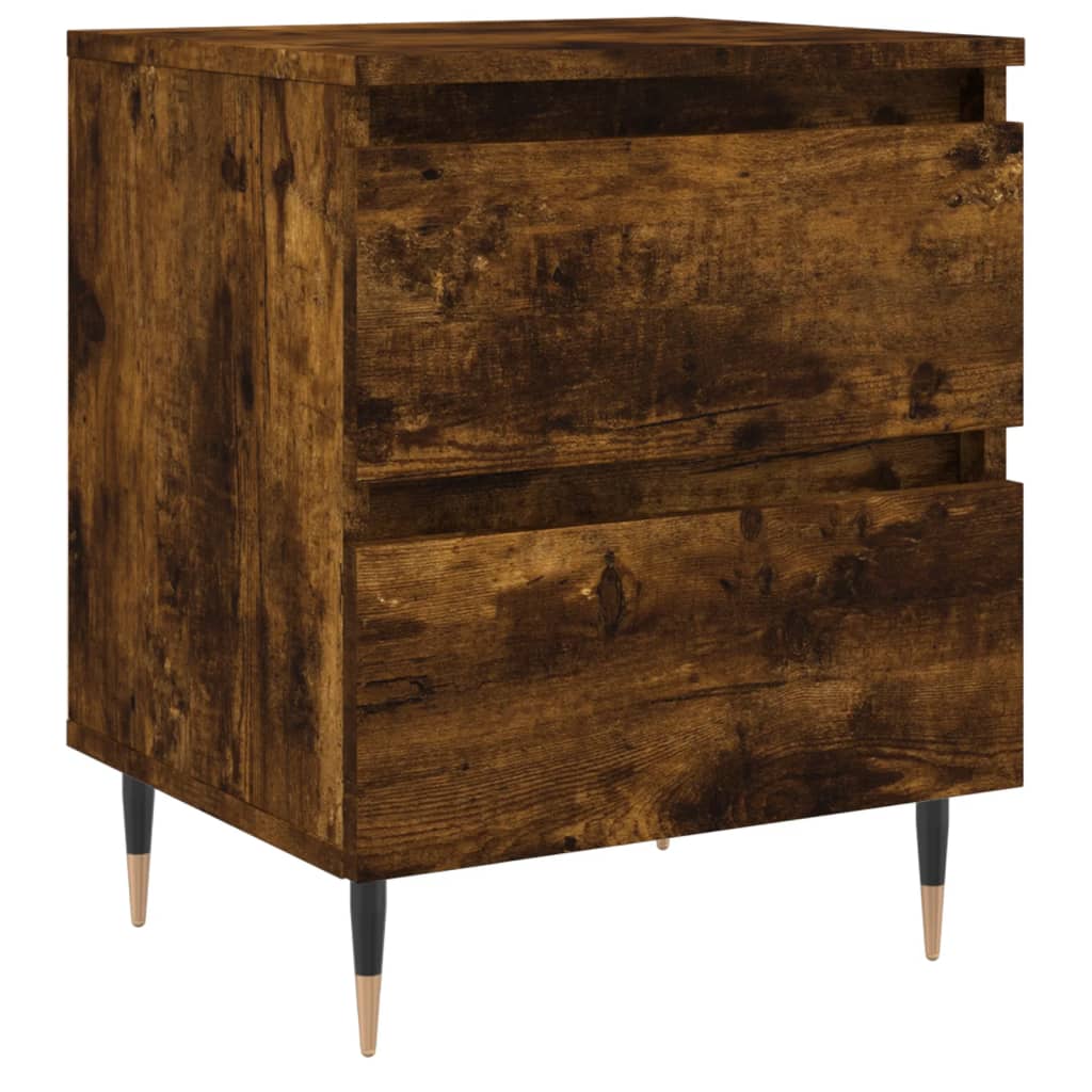 Mesita De Noche Madera De Ingeniería Roble Ahumado 40x35x50 Cm_0