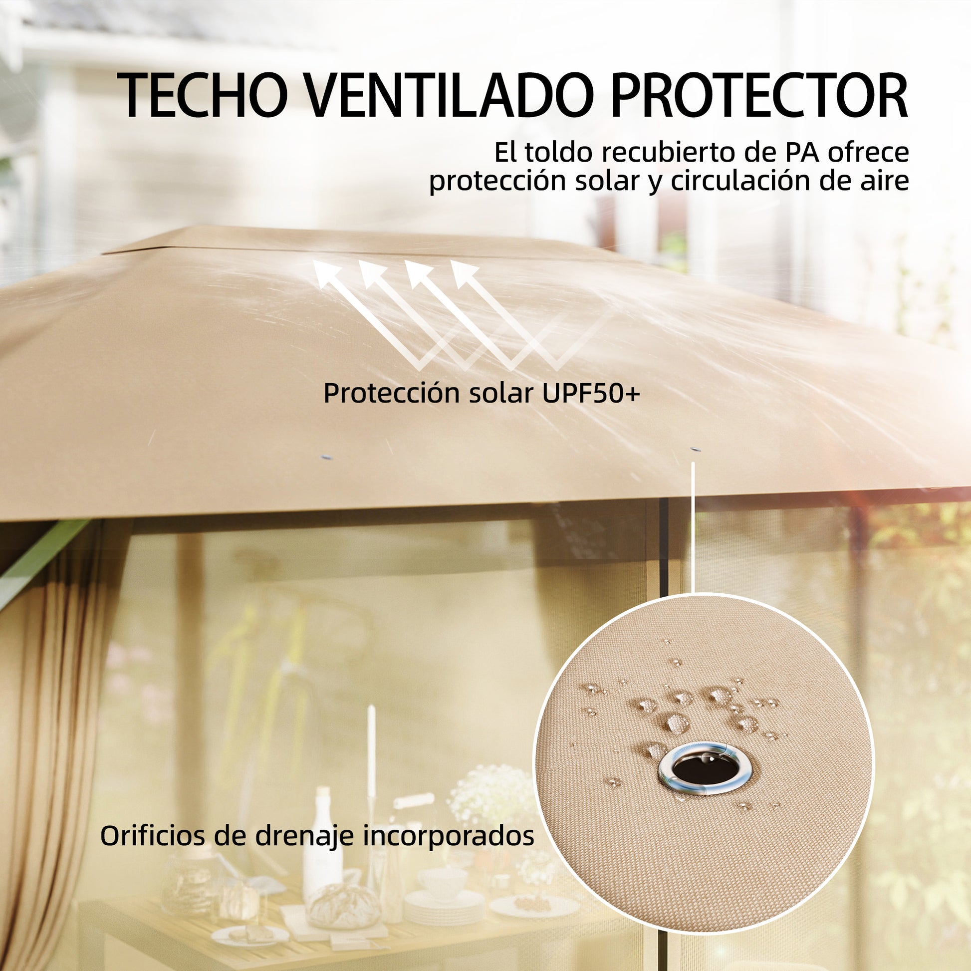 Outsunny Cenador Para Jardín 3x4 M_4