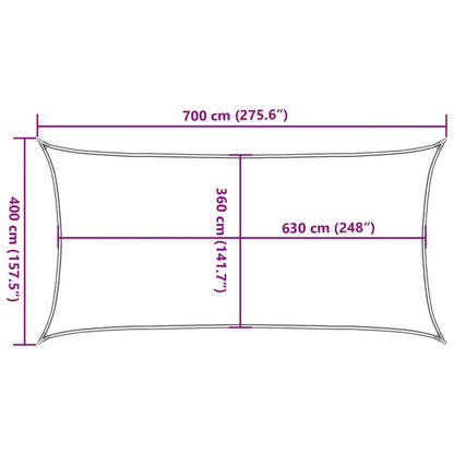 Vidaxl Toldo De Vela Verde Oscuro Hdpe 160 G/m² 4x7 M_2