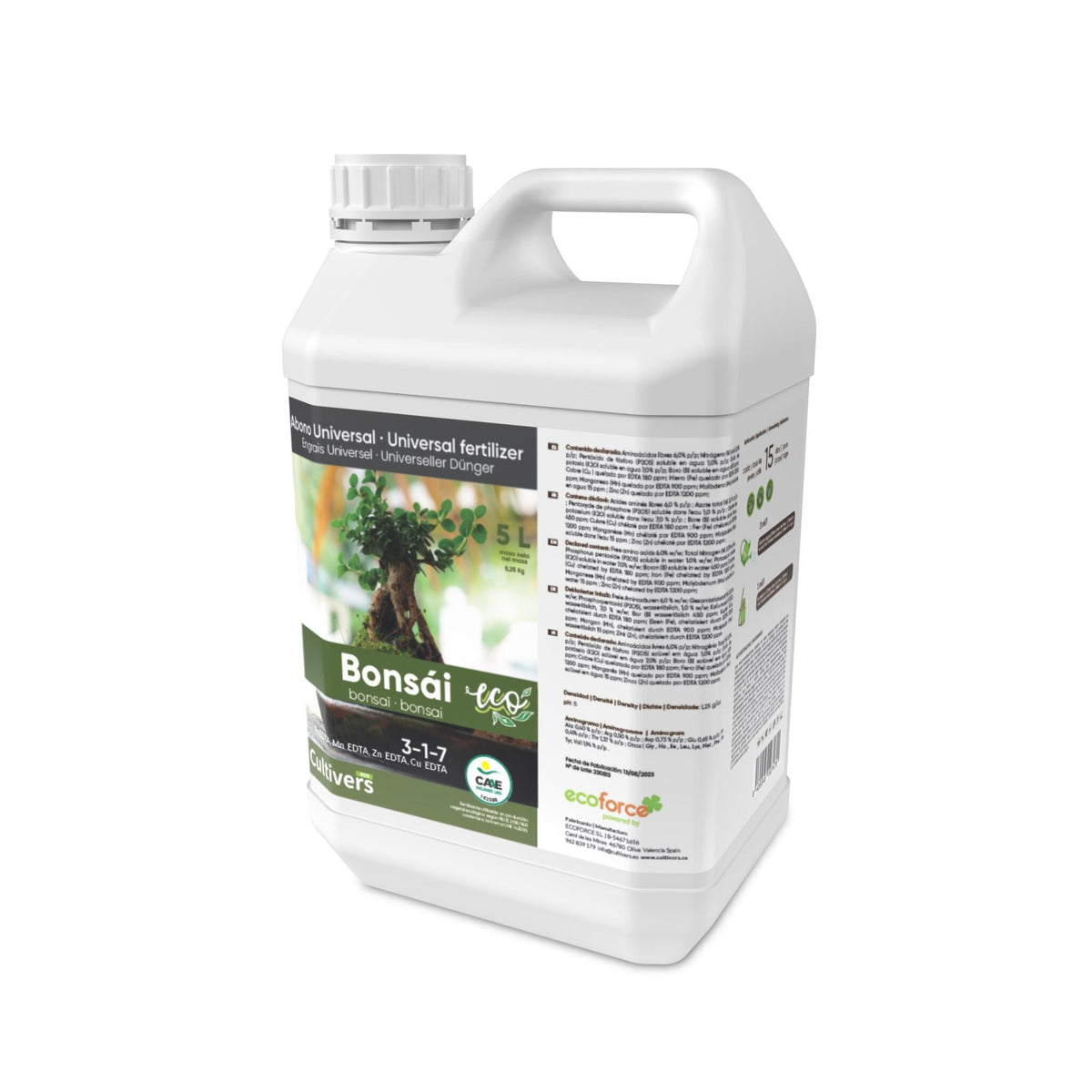 Abono Bonsái Líquido Ecológico Cultivers 10 L_2