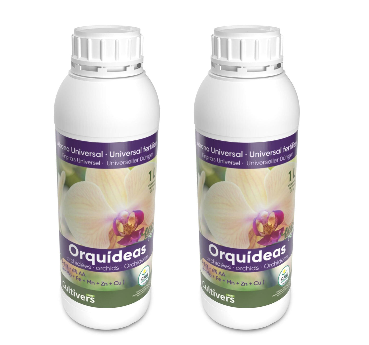 Abono Orquídeas Líquido Ecológico Cultivers 2x1l_1