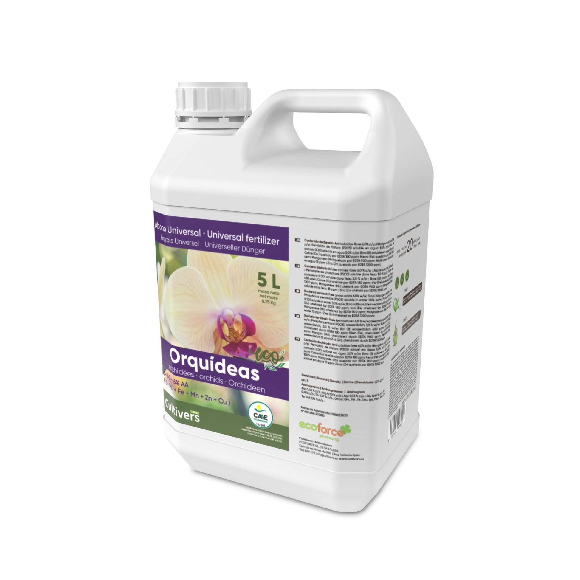 Abono Orquídeas Líquido Ecológico Cultivers 2x1l_2