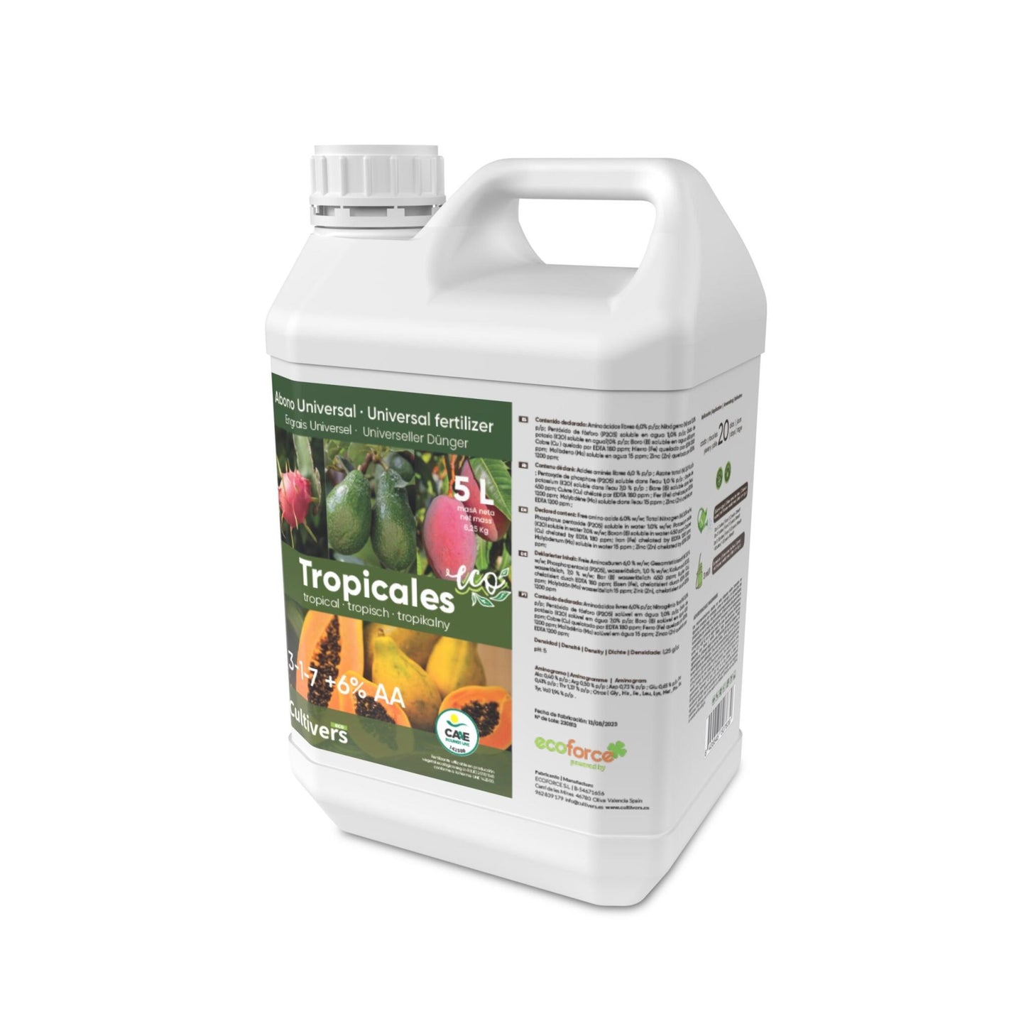 Abono Tropicales Líquido Ecológico Cultivers 5 L_1