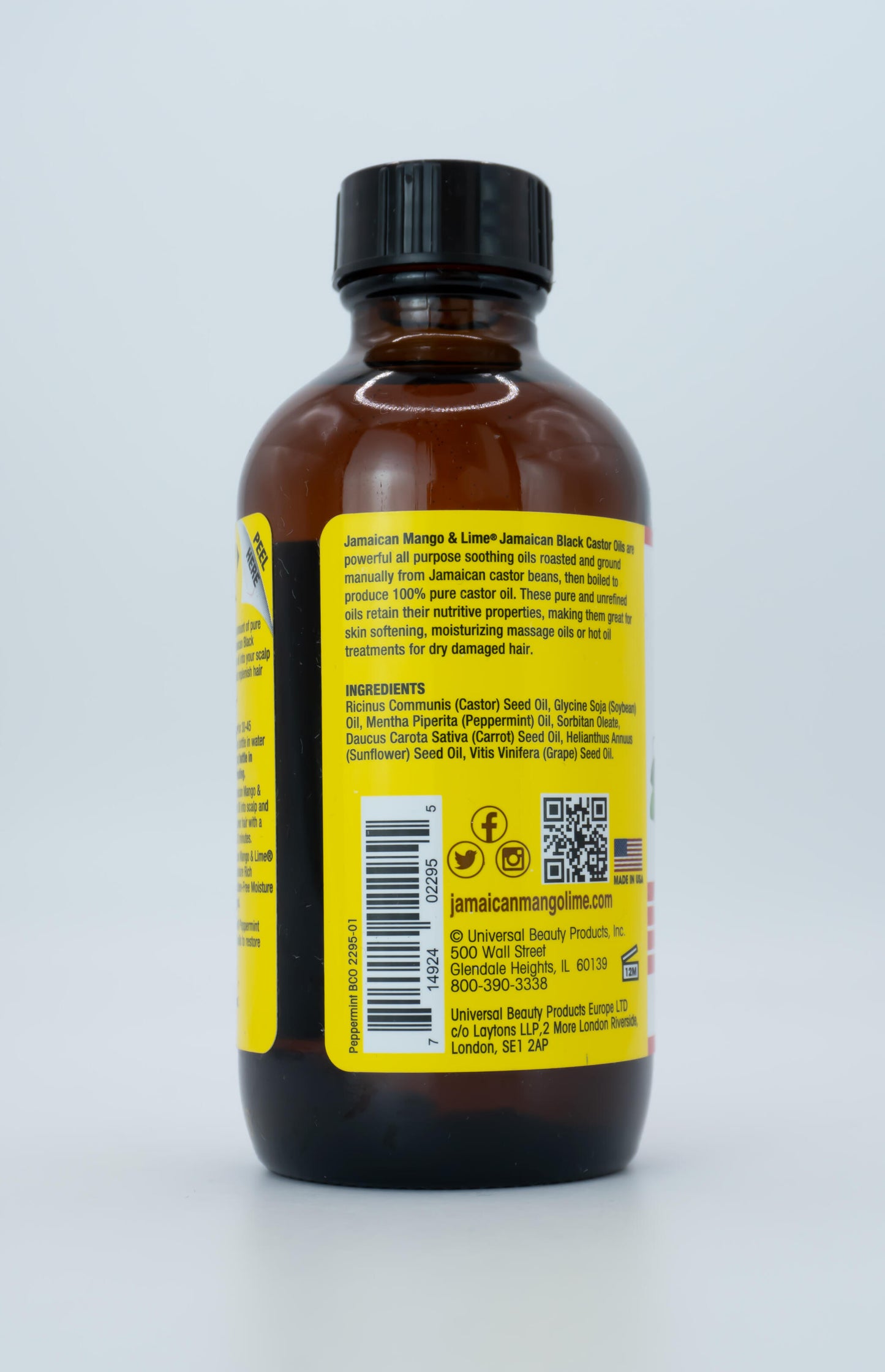 Aceite Black Castor Oil Peppermint Jamaican M&l 118ml_1