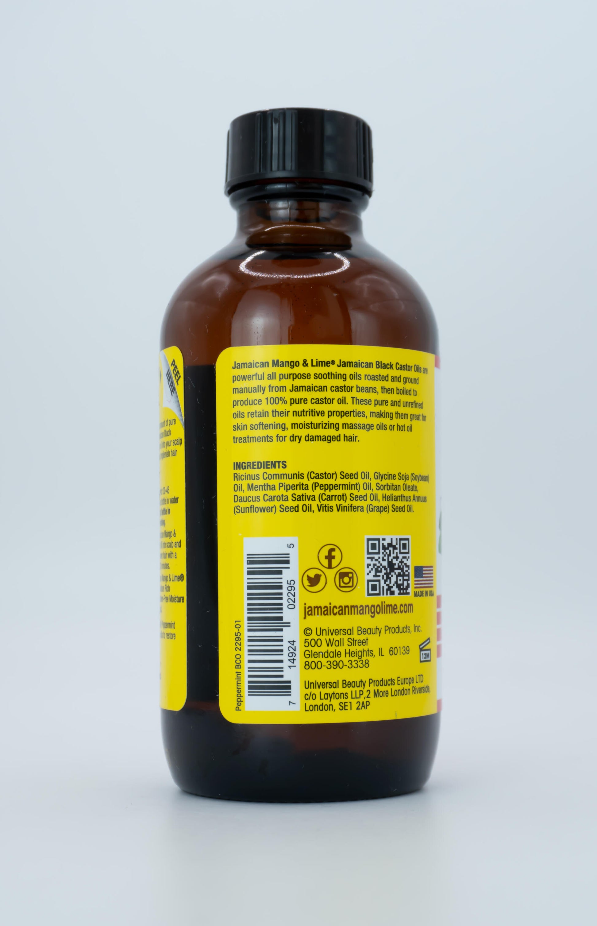 Aceite Black Castor Oil Peppermint Jamaican M&l 118ml_1