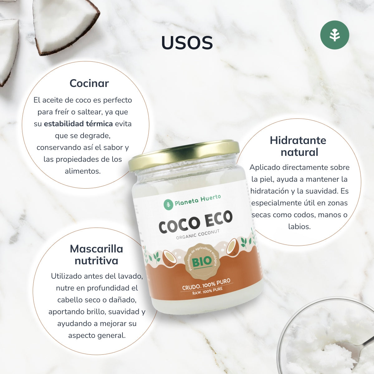 Aceite de coco ECO Planeta Huerto 430 ml