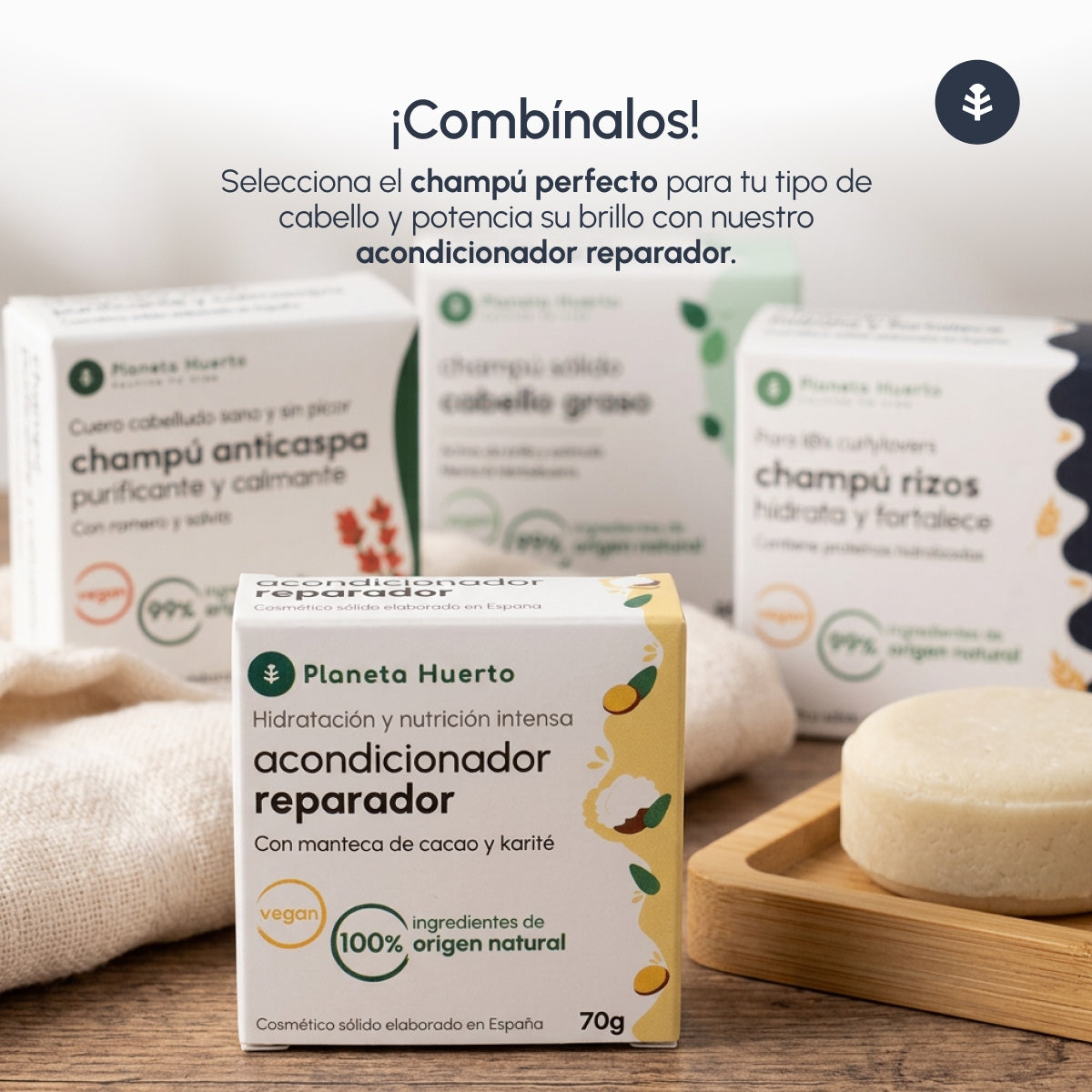 Champú sólido Fortalecedor con Aminoácidos Planeta Huerto 85 g