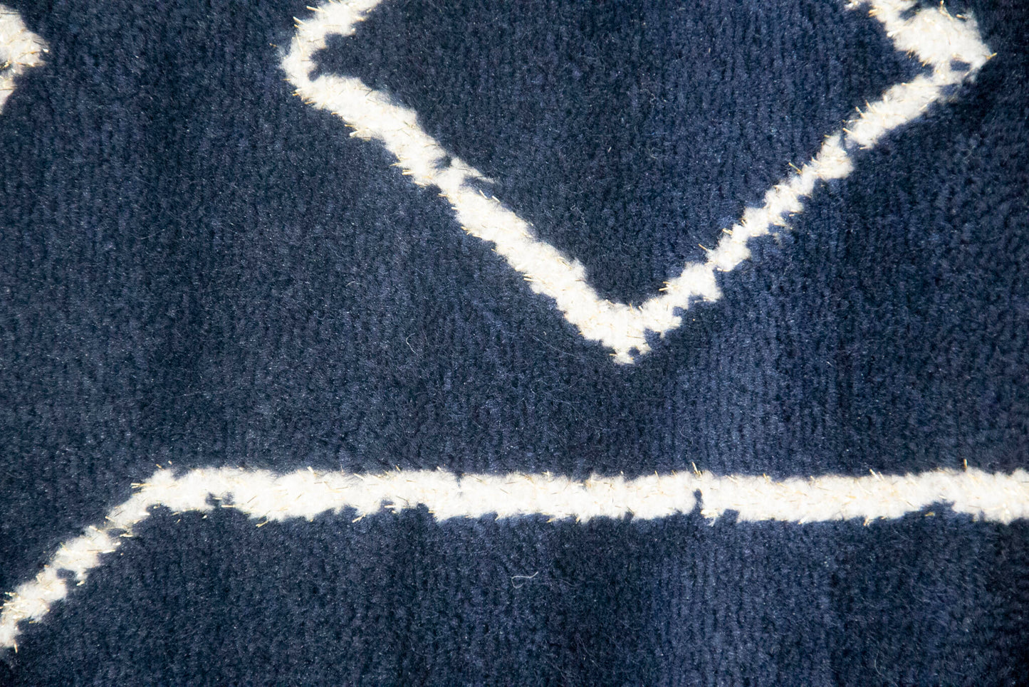 Alfombra De Salón Azul Marino Motivos Geométricos Pelo Suave 150x200cm- Decoración- Mobiliario Del Hogar_1