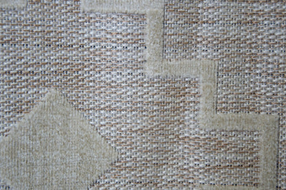 Alfombra De Salón Escandinava Blanca Y Beige Con Efecto Yute - 100x150cm - Decoración - Mobiliario Doméstico_1