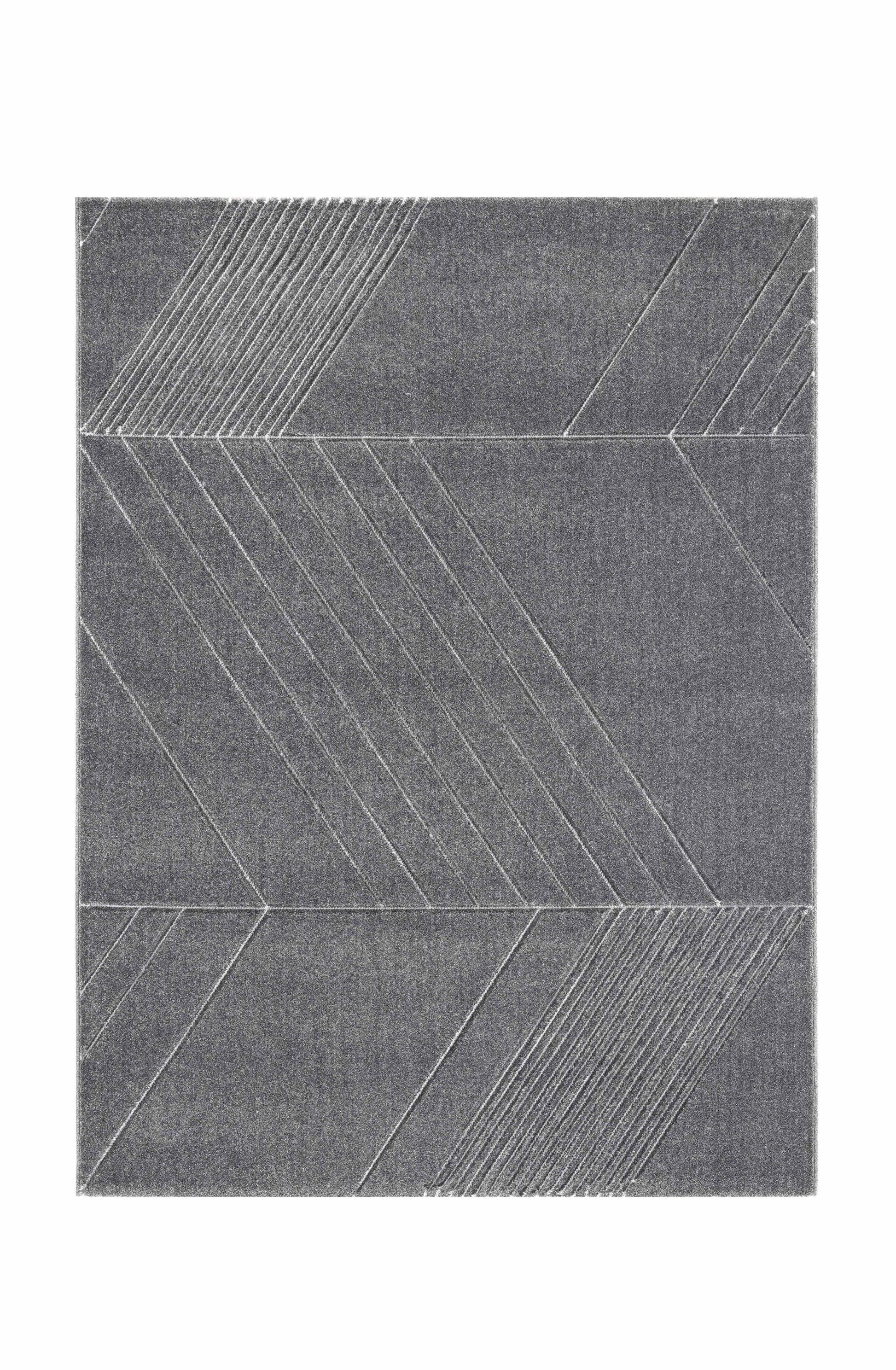 Alfombra De Salón Gris Geometrical Patterns Relief Shag 100x150cm- Decoración- Mobiliario Doméstico_0