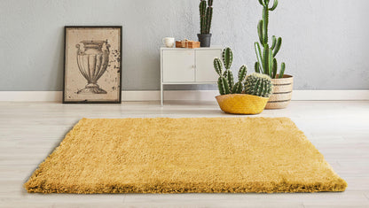 Alfombra De Salón Shaggy Amarillo Mostaza 150x200cm - Decoración - Mobiliario Doméstico_2