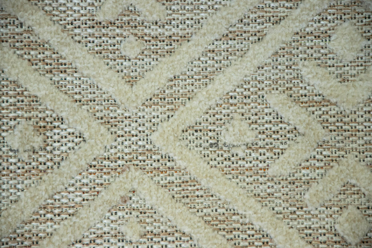 Alfombra Escandinava Para Salón, Habitación Con Pelo De Yute, Motivos Étnicos Blanco Y Beige 100x150cm - Decoración - Mobiliario Doméstico_1