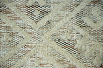 Alfombra Escandinava Para Salón, Habitación Con Pelo De Yute, Motivos Étnicos Blanco Y Beige 100x150cm - Decoración - Mobiliario Doméstico_1