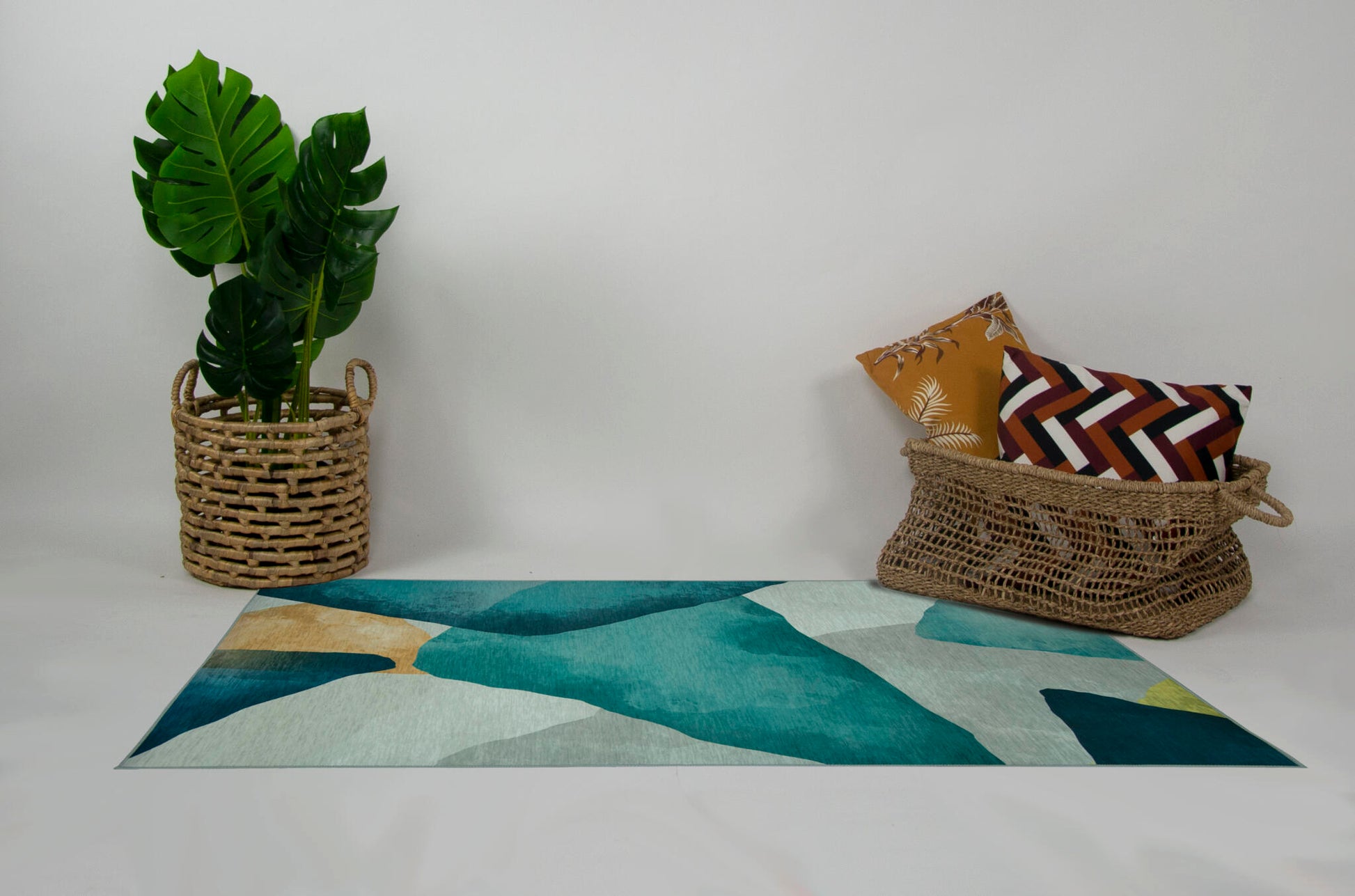 Alfombra Salón, Alfombra Dormitorio Pelo Suave Con Motivos De Cebra Azul Blanco Amarillo 80x120cm- Decoración- Mobiliario Del Hogar_2