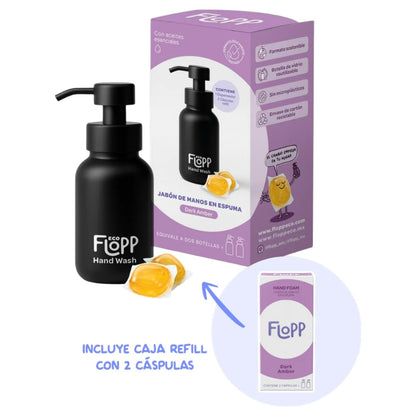 Jabón de manos botella negra +1 refill Dark Amber Flopp 250ml