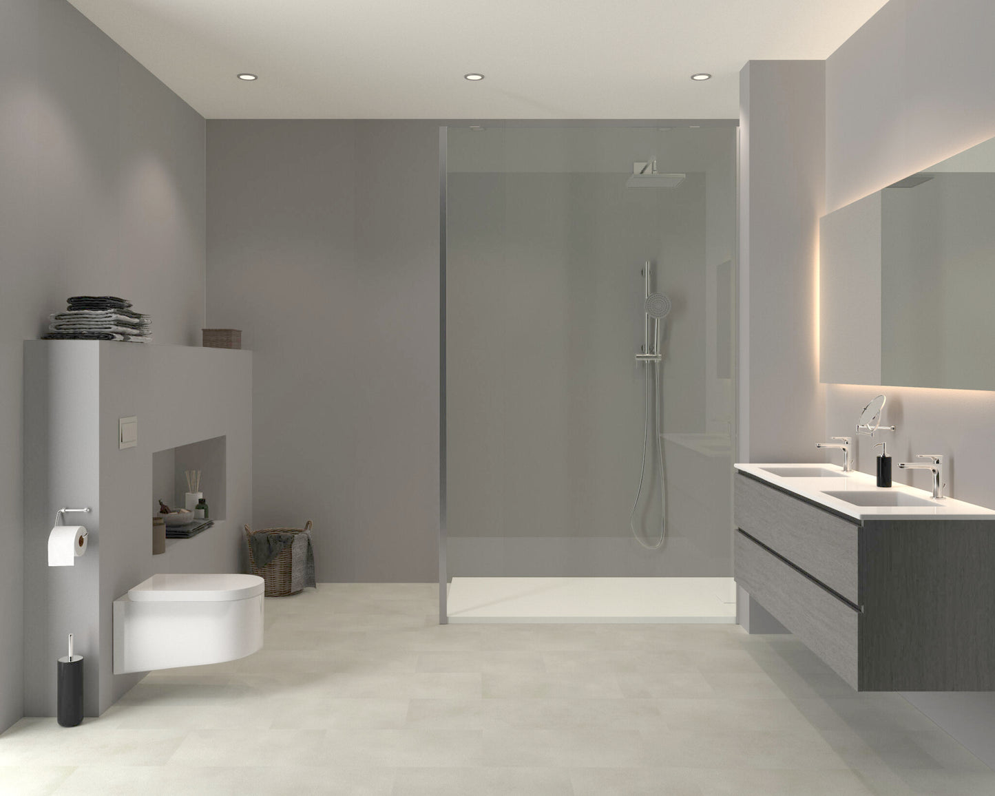 Aqua-step- All In One - Paneles De Pared A Prueba De Agua Y Panel De Sueloe  - Blanco - 6 Paneles (2,34m²)_2