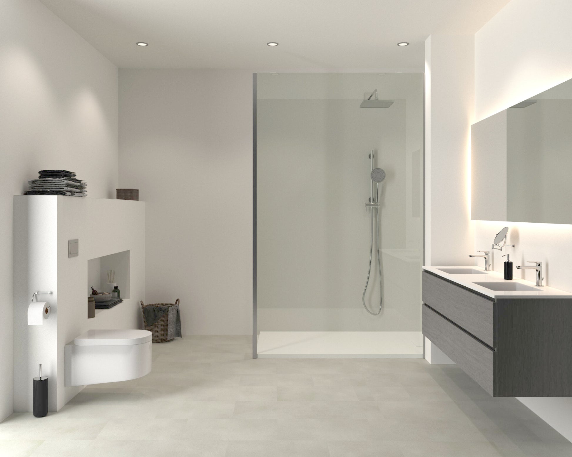 Aqua-step- All In One - Paneles De Pared A Prueba De Agua Y Panel De Sueloe  - Blanco - 6 Paneles (2,34m²)_3