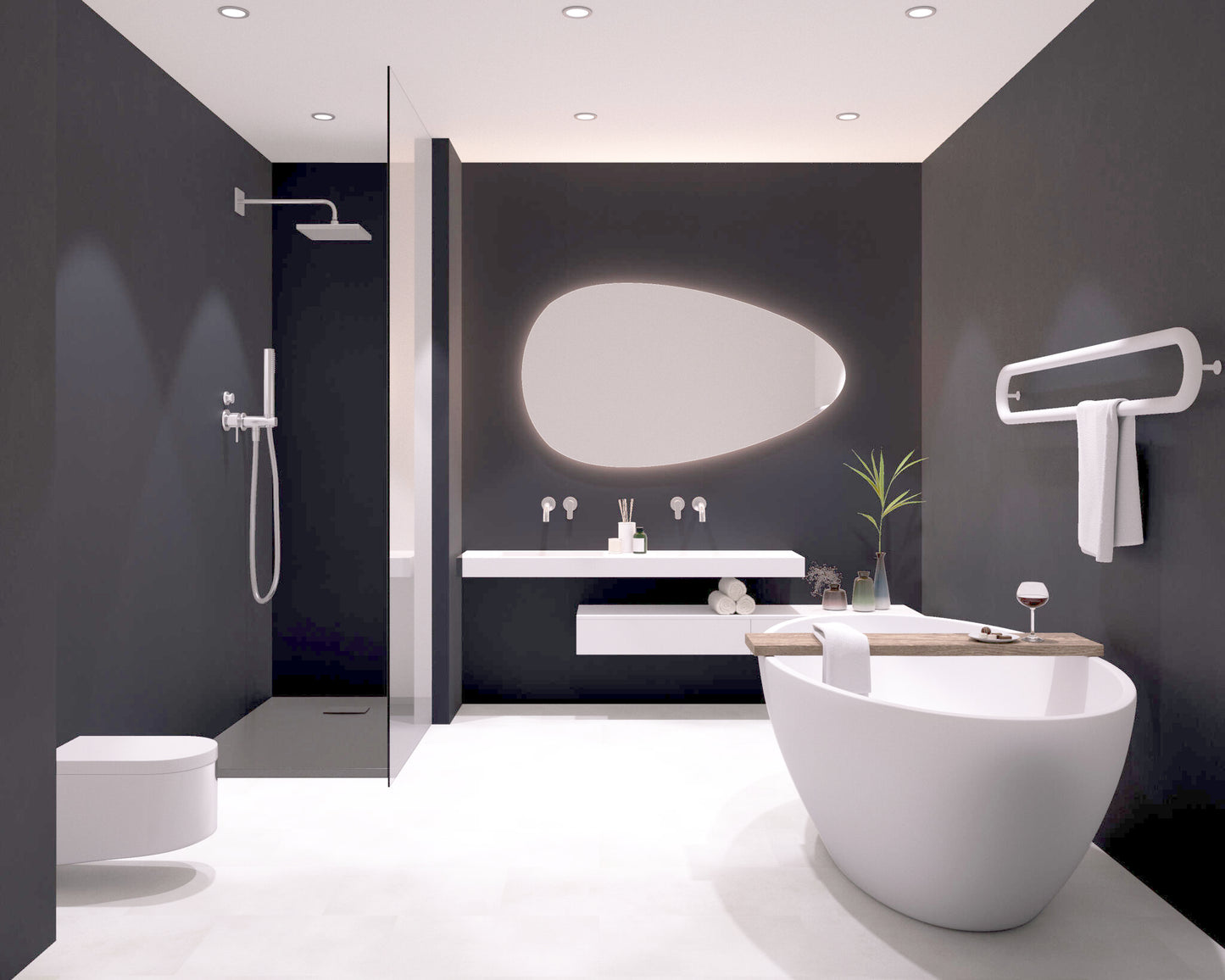 Aqua-step- All In One - Paneles De Pared A Prueba De Agua Y Panel De Sueloe  - Graphit Schwarz - 6 Paneles (2,34m²)_3