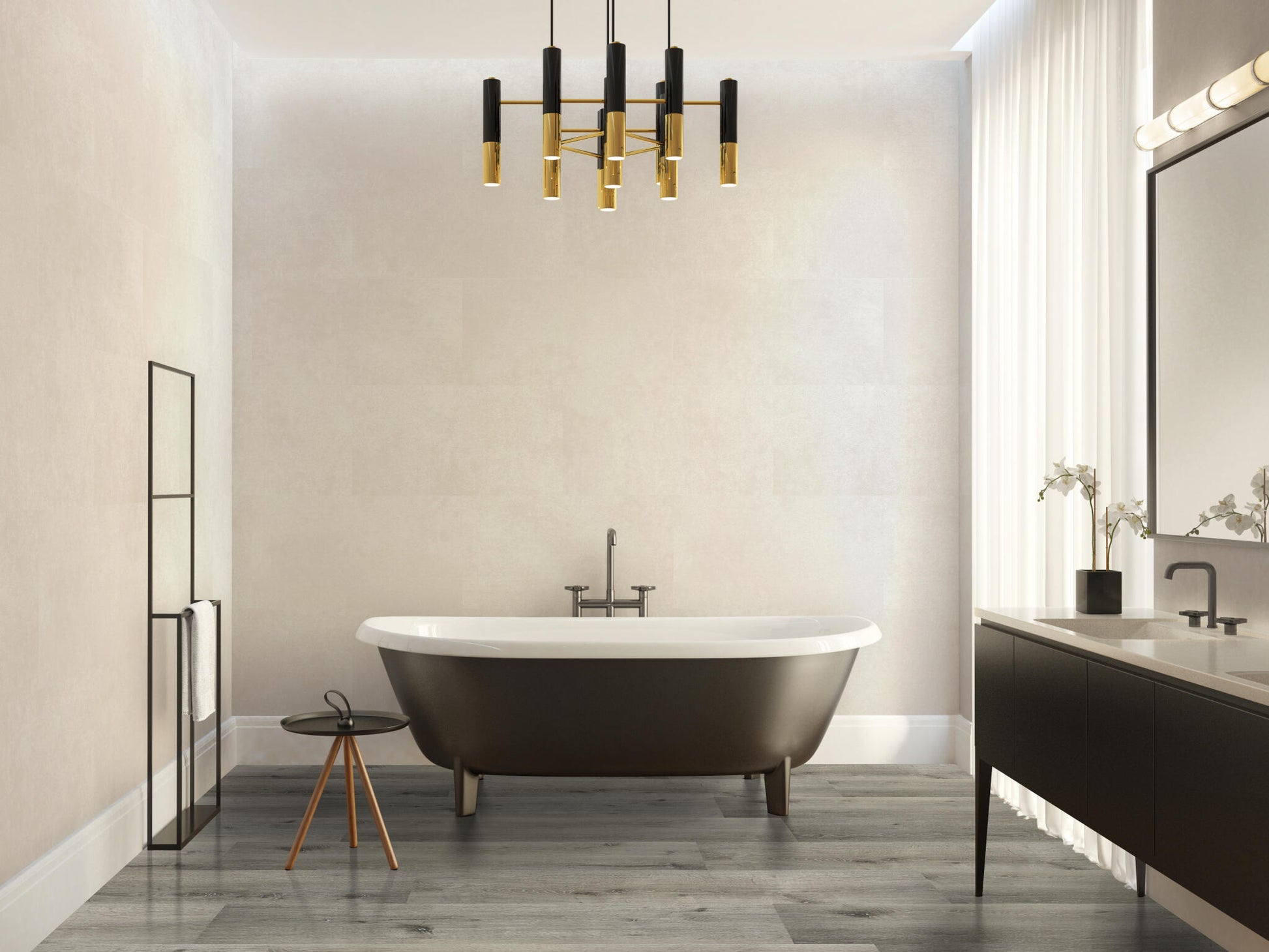 Aqua Click Tiles Xl - Paneles De Pared A Prueba De Agua Y Panel De Sueloe  - Dover Xl - Beige - 5 Paneles (2,26m²)_2