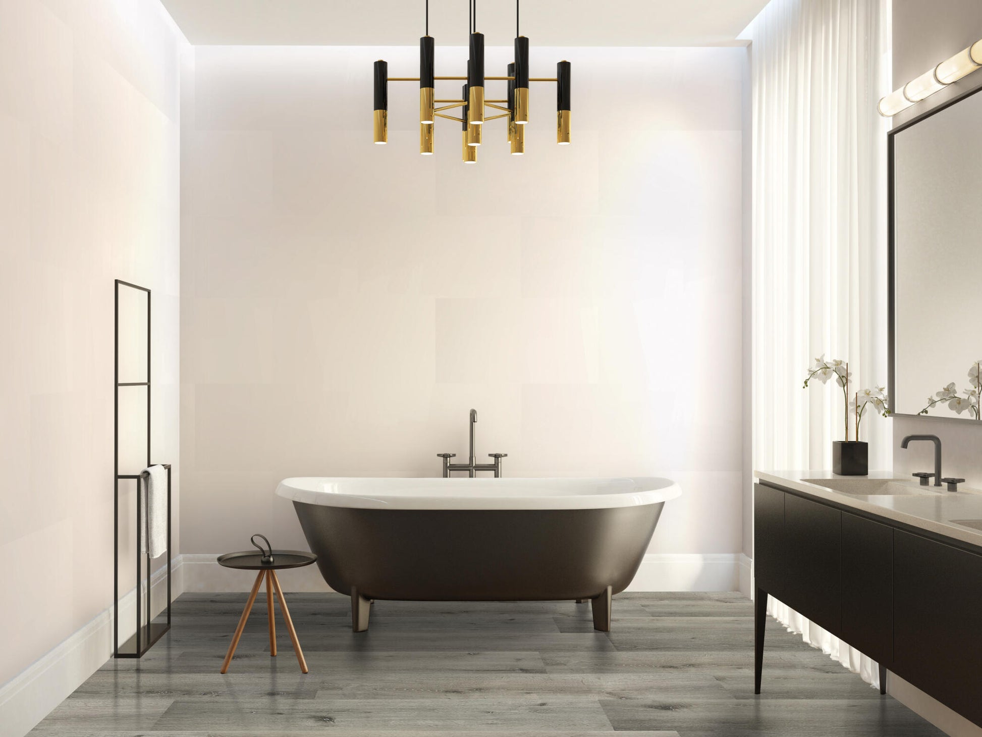 Aqua Click Tiles Xl - Paneles De Pared A Prueba De Agua Y Panel De Sueloe  - Dublin Xl - Blanco - 5 Paneles (2,26m²)_2