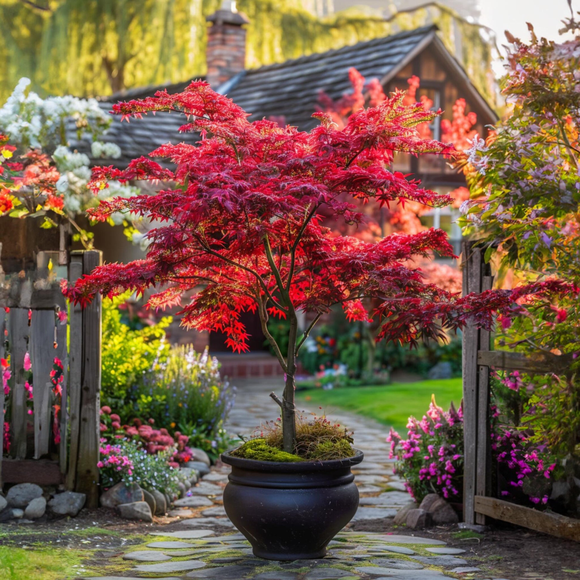 Arce Japonés - 2 Pzs - Acer Palmatum 'shaina' - Altura 80-90cm - ⌀19cm_1