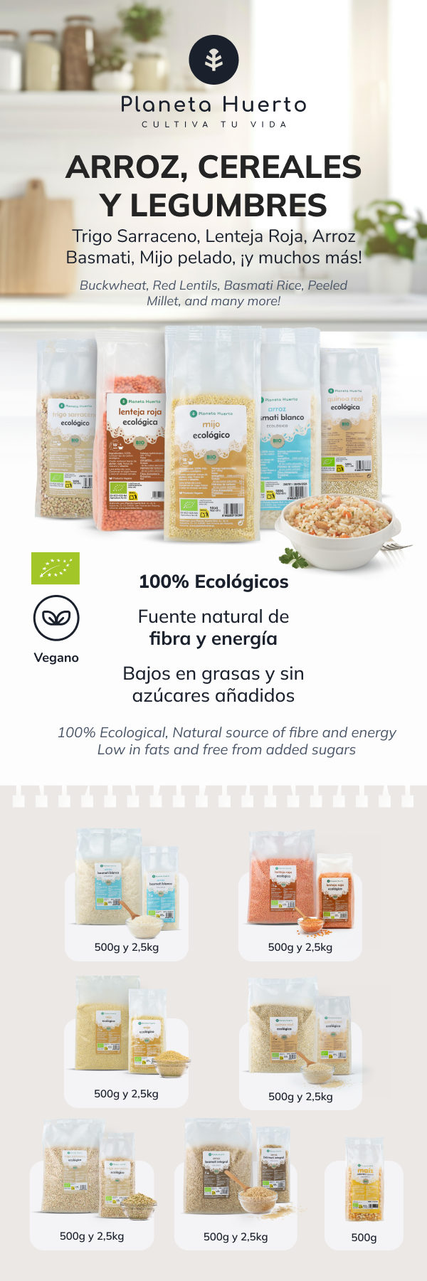 Pack 2x Lenteja Roja ECO Planeta Huerto 500 g