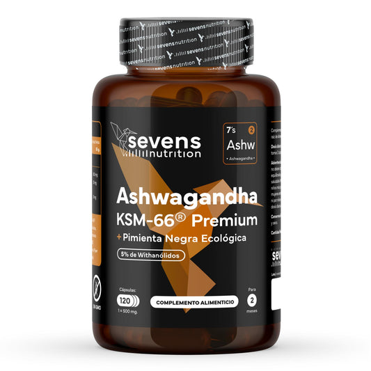 Ashwagandha Ksm-66 Complex Con Pimienta Negra Sevens Nutrition.  Bienestar, Energía Y Concentración_0