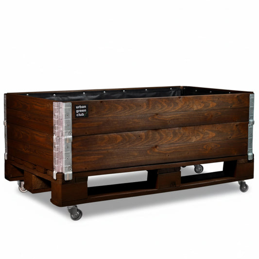 Bancal De Cultivo De Madera De Pino Color Nogal Urban Green Club - 120x80x50 Cm 400 L_0