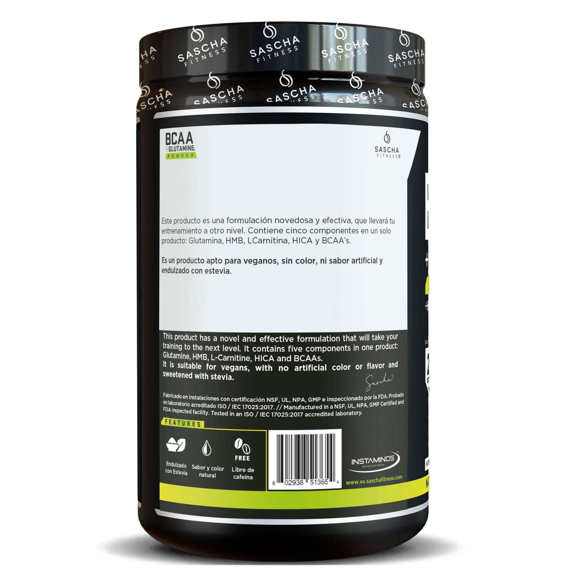 Bcaa + Glutamina Sabor Lima Limón - Sascha Fitness España_2