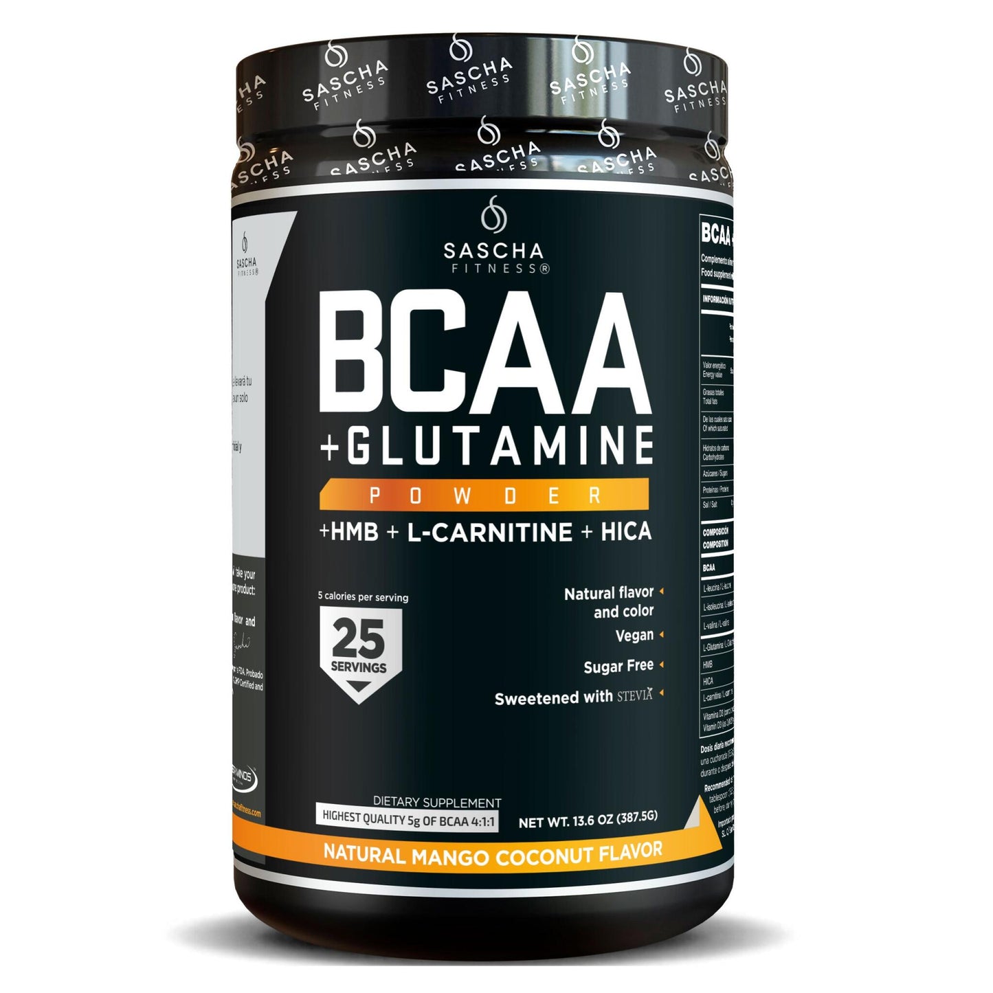 Bcaa + Glutamina Sabor Mango Coco - Sascha Fitness España_0