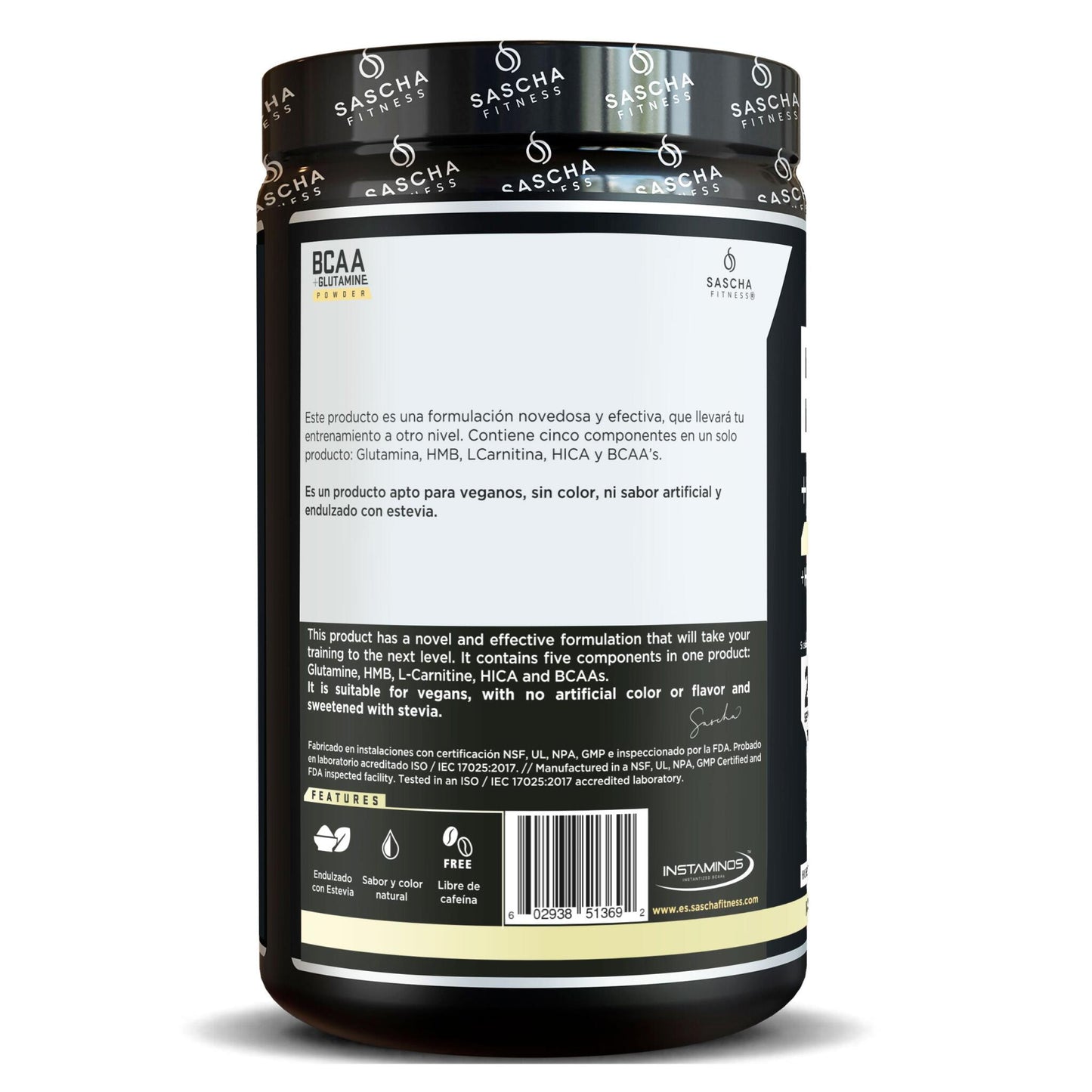 Bcaa + Glutamina Sabor Piña Colada - Sascha Fitness España_2