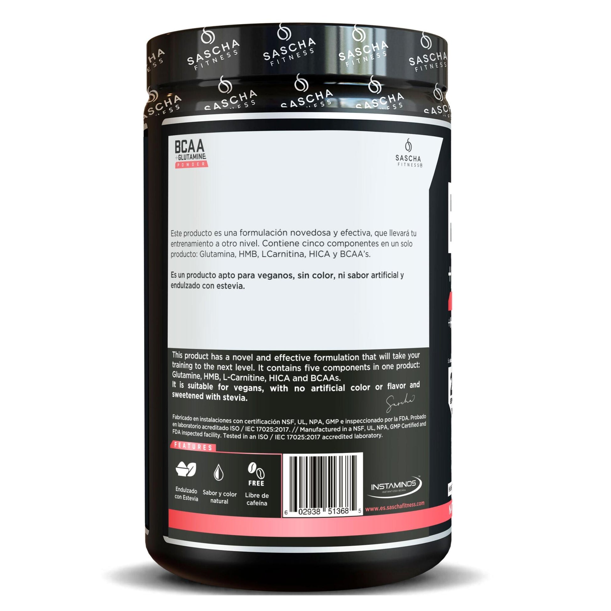 Bcaa + Glutamina Sabor Sandía - Sascha Fitness España_2
