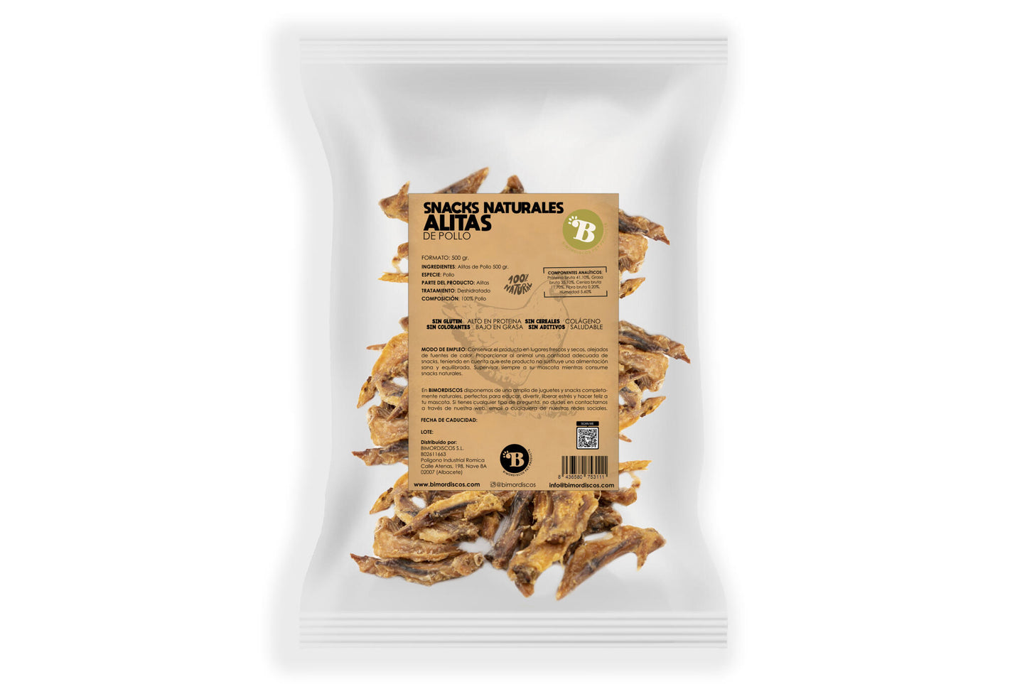 Bimordiscos Alitas De Pollo Para Perros Y Gatos · 500g._0